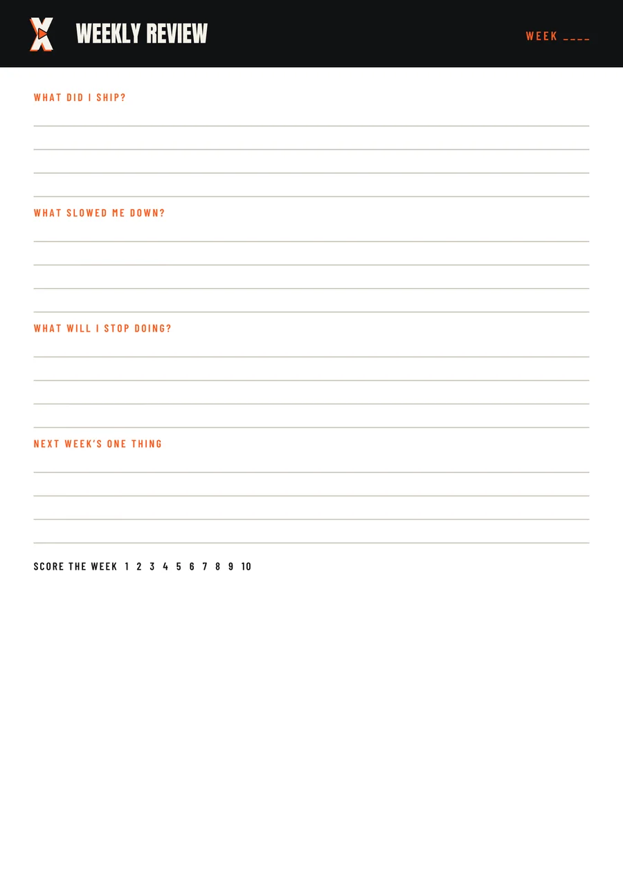 Weekly review page